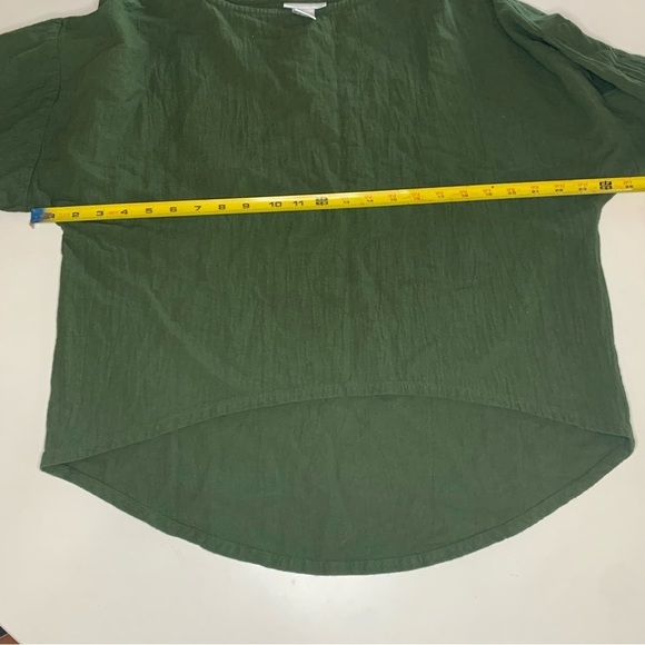 Soft Surroundings Green Dolman Sleeve 100% Cotton Cottagecore Top - Picture 7 of 9